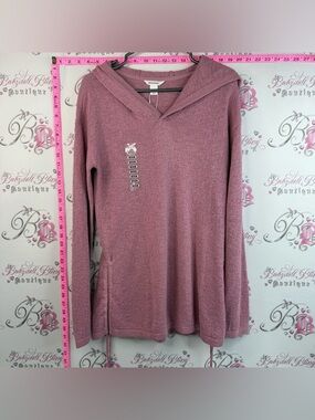 Ripzone Women's Dusty Rose Hooded Knit Sweater Lightweight Breathable